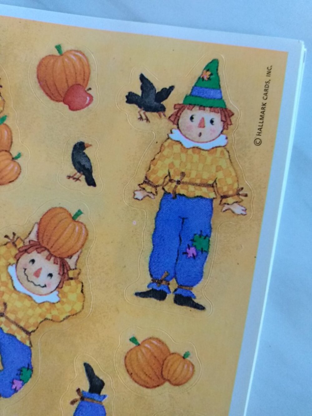 Vintage 90s Halloween Stickers Hallmark Patchwork Pumpkins and Scarecrows - Picture 8 of 16